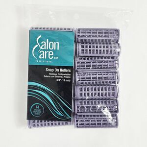 Salon Care 14 Pack Medium  3/4 Inch Purple Snap On Rollers